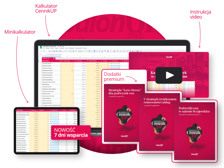 Kalkulator podwyżek cen CennikUP Premium dla salonów fryzjerskich