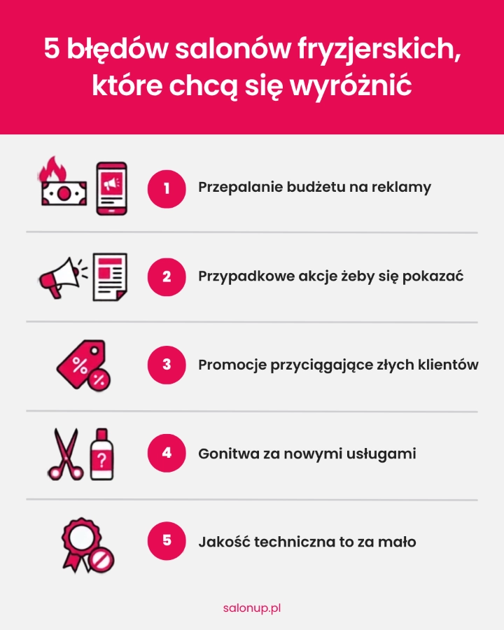 5 błędów salonów fryzjerskich, które chcą się wyróżnić