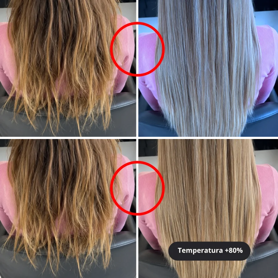 Zdjęcia przed i po w salonie fryzjerskim - temperatura